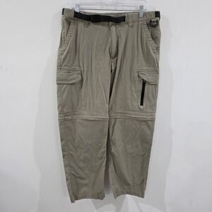 Bc Clothing Mens Convertible Cargo Pants Size Large Khaki Hiking Outdoor Camping